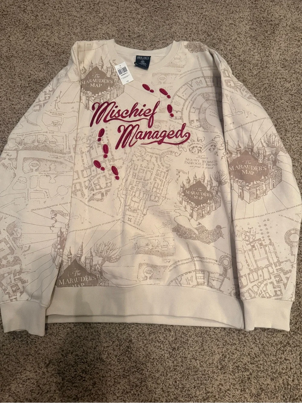 Harry Potter Cream Crewneck Sweatshirt with Red 